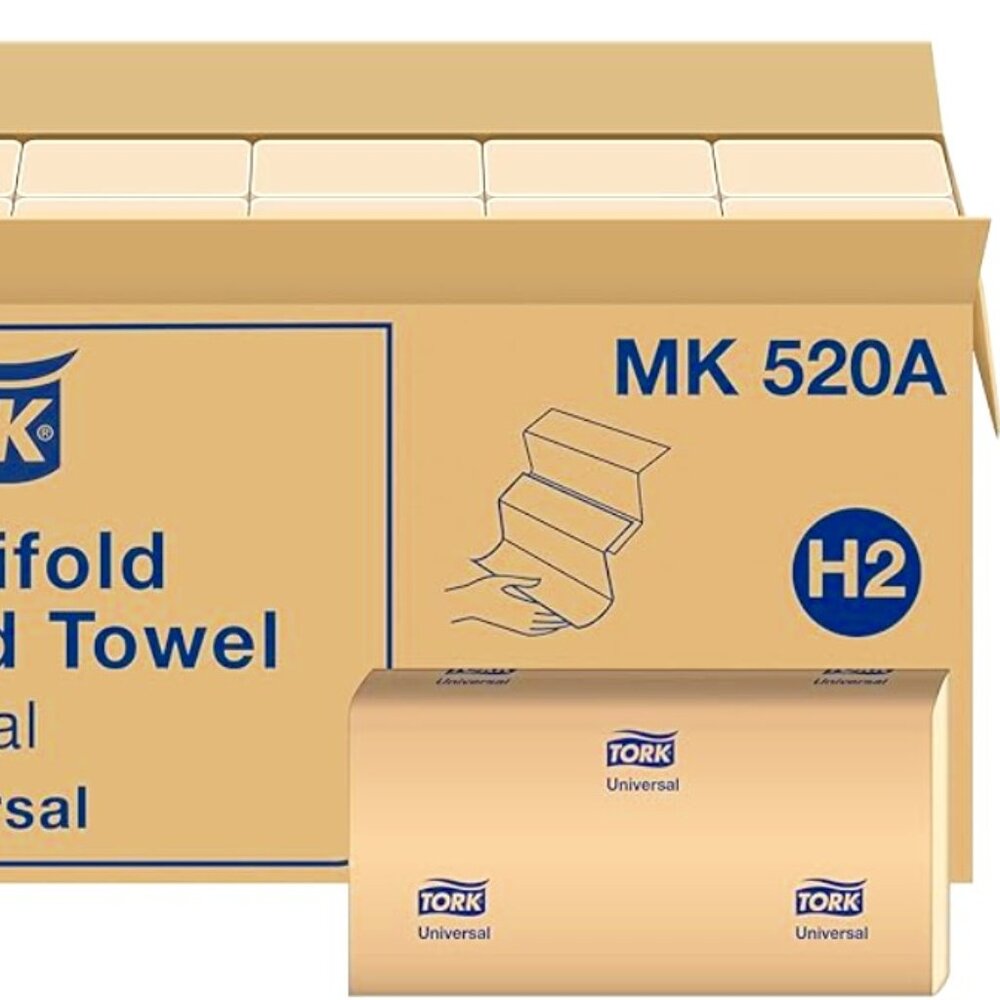 Multifold Hand Towel Natural H2, Universal, 100% Recycled Fibers, 16 x 250 Sheet